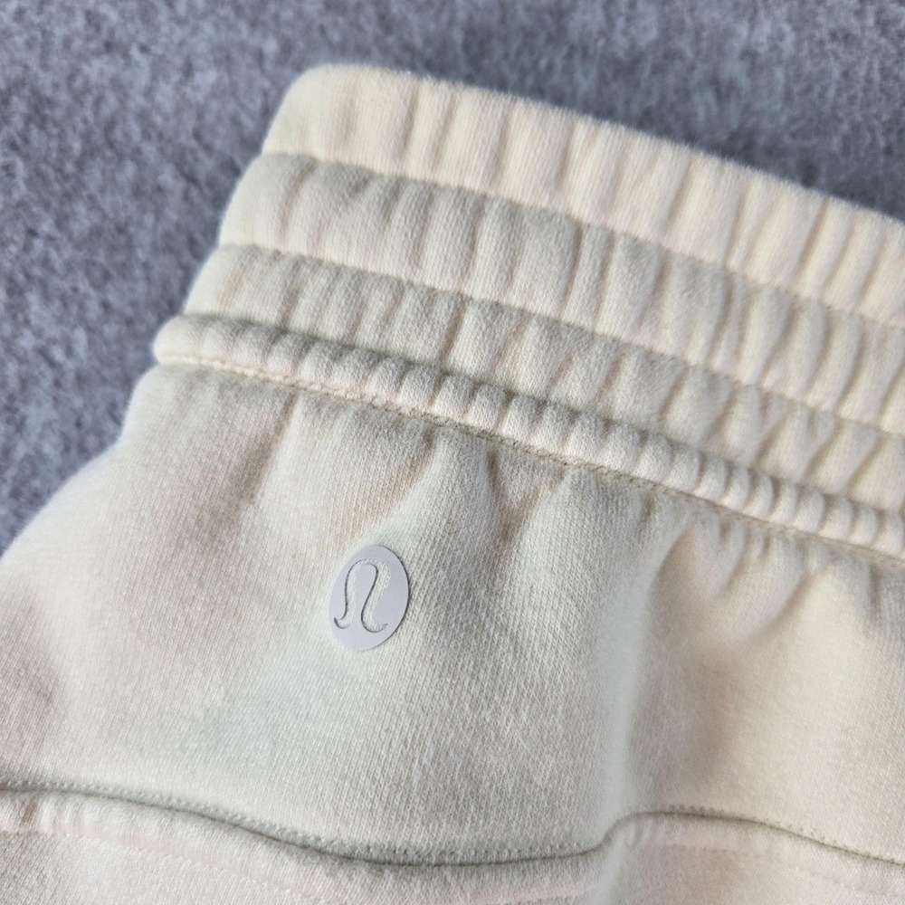 Lululemon Sweatpants Womens 16 White Relaxed Drawstring Pockets Fleece Yoga - Picture 14 of 16